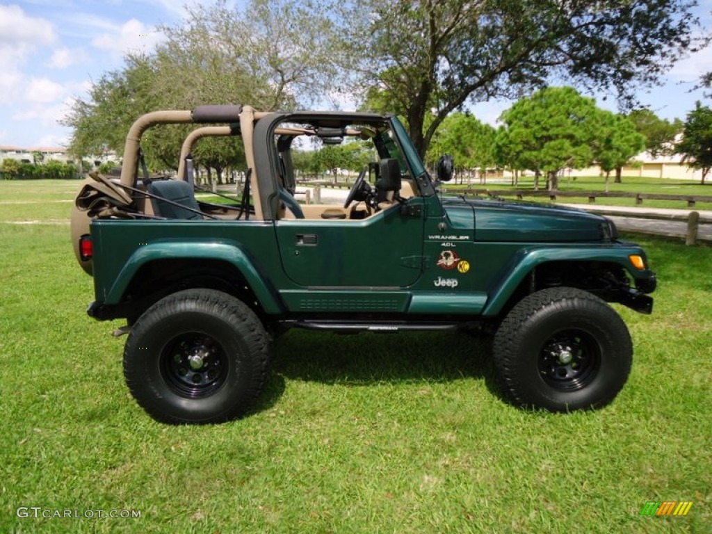 2000 Wrangler Sahara 4x4 - Forest Green Pearl / Camel/Dark Green photo #16