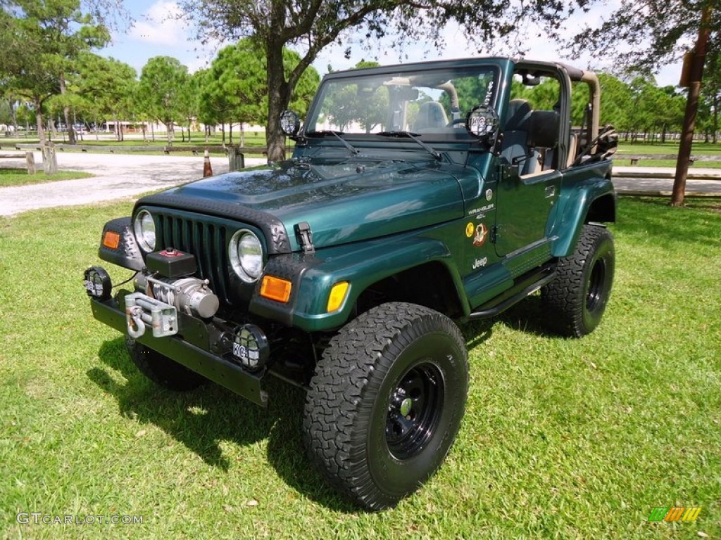 2000 Wrangler Sahara 4x4 - Forest Green Pearl / Camel/Dark Green photo #18
