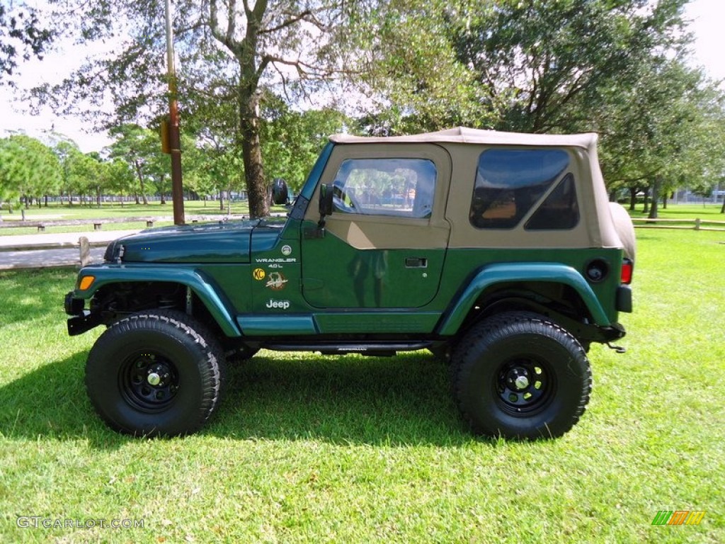 2000 Wrangler Sahara 4x4 - Forest Green Pearl / Camel/Dark Green photo #28