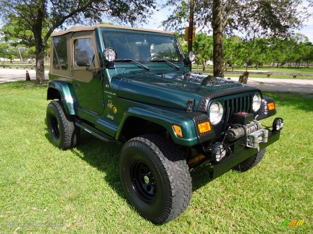 2000 Wrangler Sahara 4x4 - Forest Green Pearl / Camel/Dark Green photo #36
