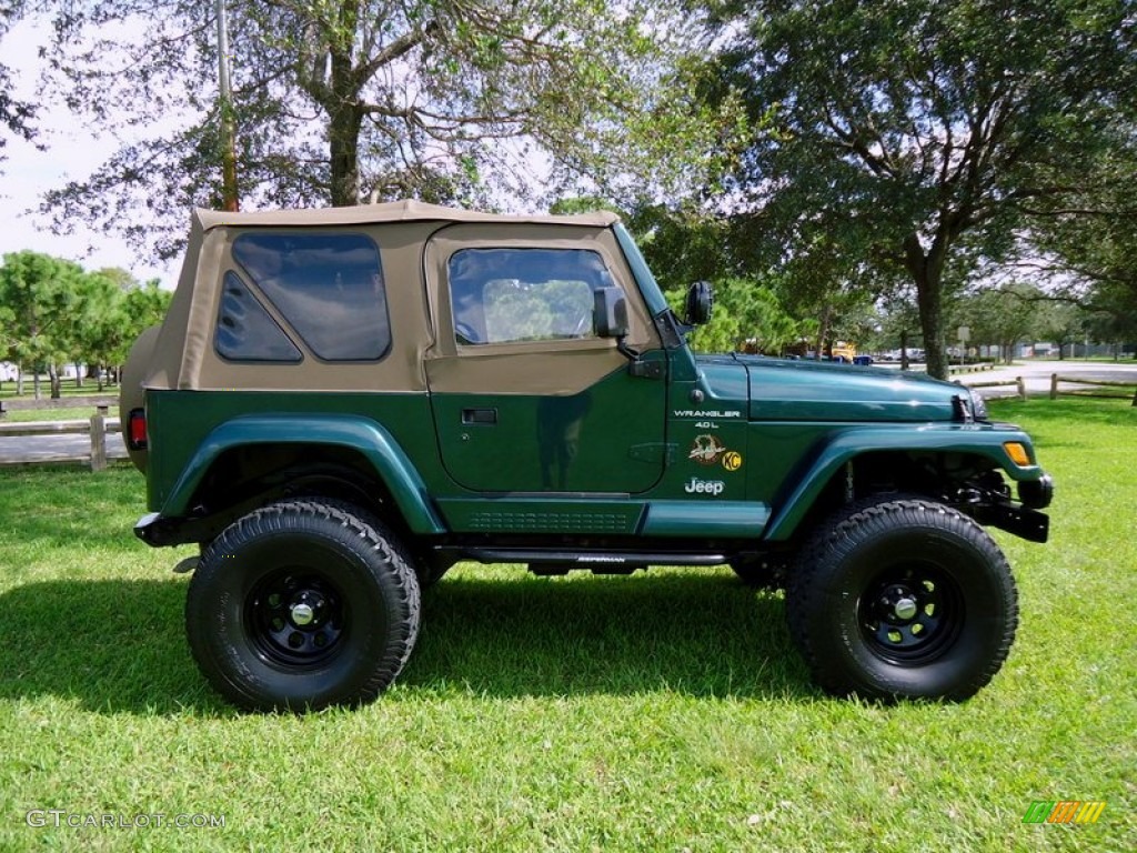 2000 Wrangler Sahara 4x4 - Forest Green Pearl / Camel/Dark Green photo #44