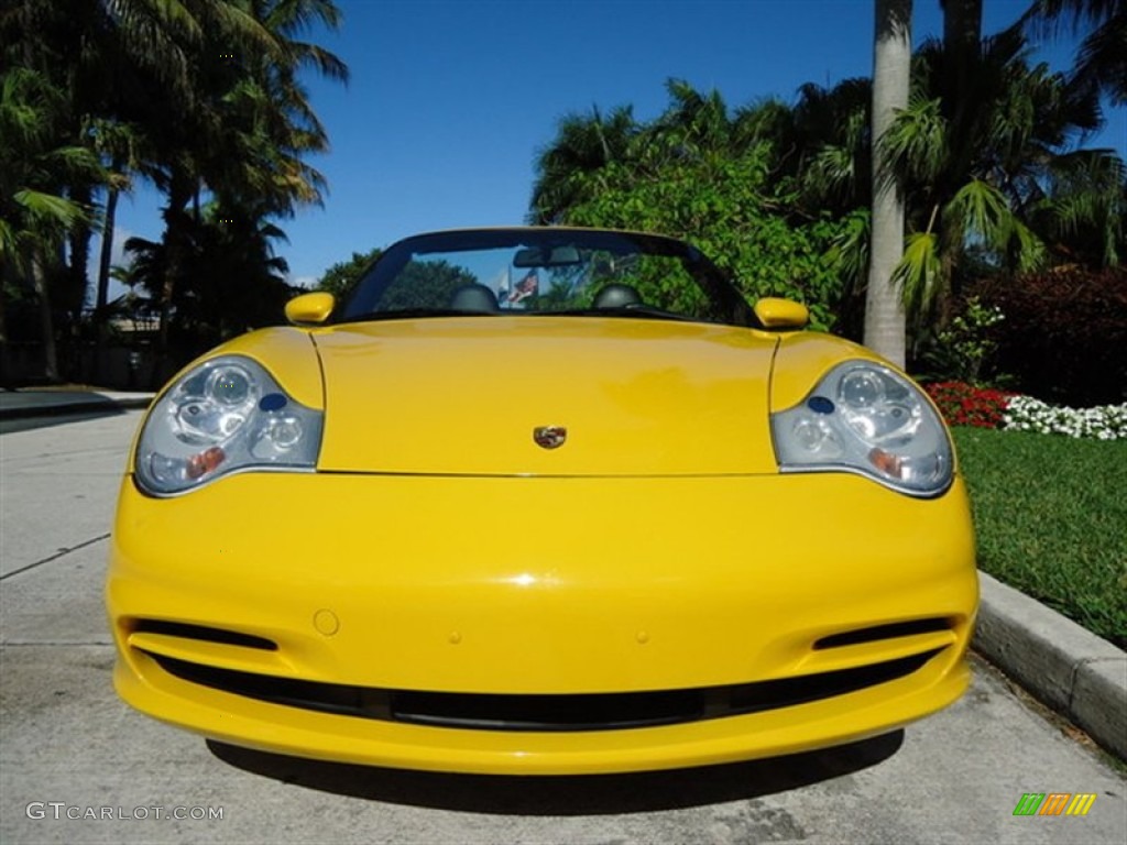2002 911 Carrera Cabriolet - Speed Yellow / Black photo #6
