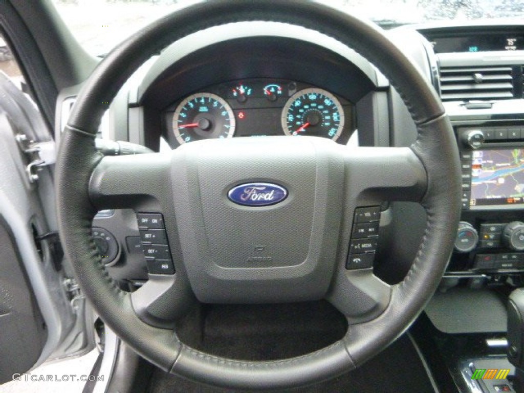 2012 Ford Escape Limited 4WD Charcoal Black Steering Wheel Photo #88624837