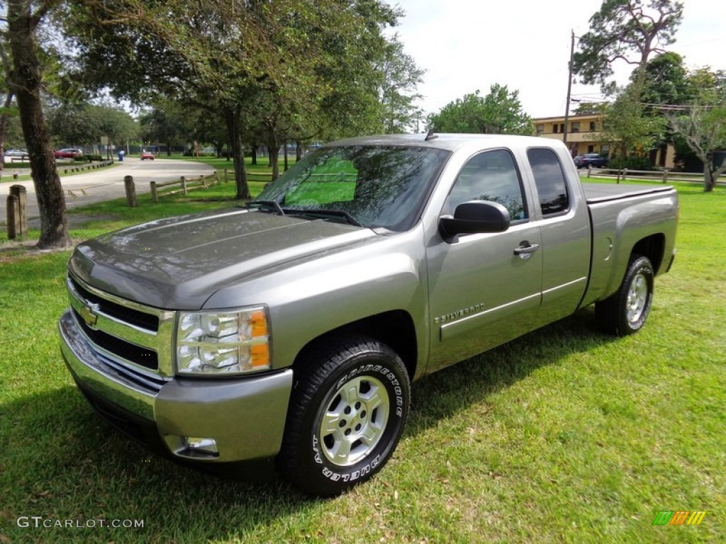 2007 Silverado 1500 LT Extended Cab - Graystone Metallic / Light Titanium/Ebony Black photo #1