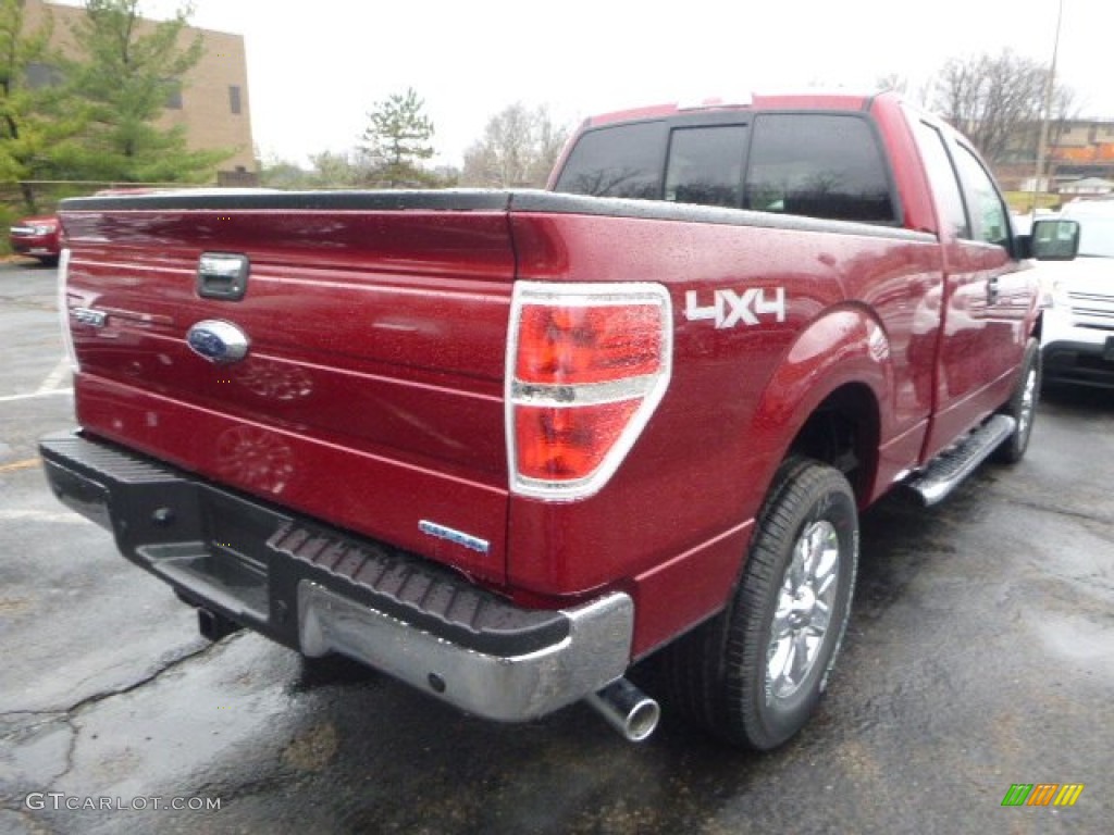 2013 F150 XLT SuperCab 4x4 - Ruby Red Metallic / Steel Gray photo #2