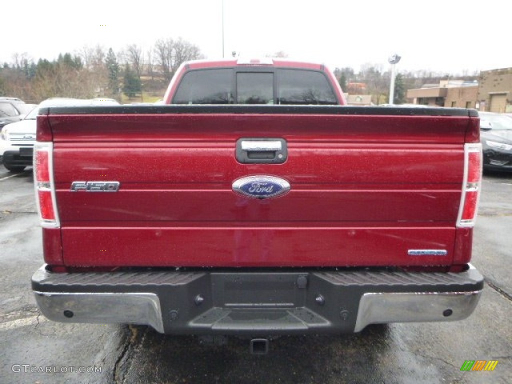 2013 F150 XLT SuperCab 4x4 - Ruby Red Metallic / Steel Gray photo #3