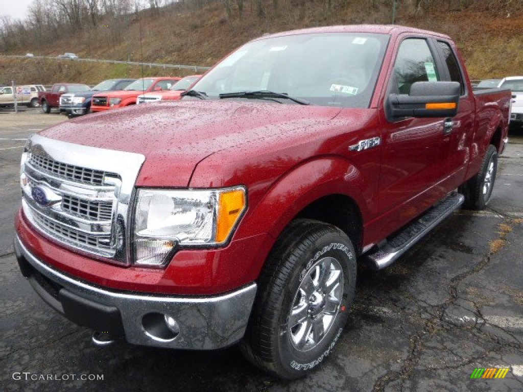 2013 F150 XLT SuperCab 4x4 - Ruby Red Metallic / Steel Gray photo #5