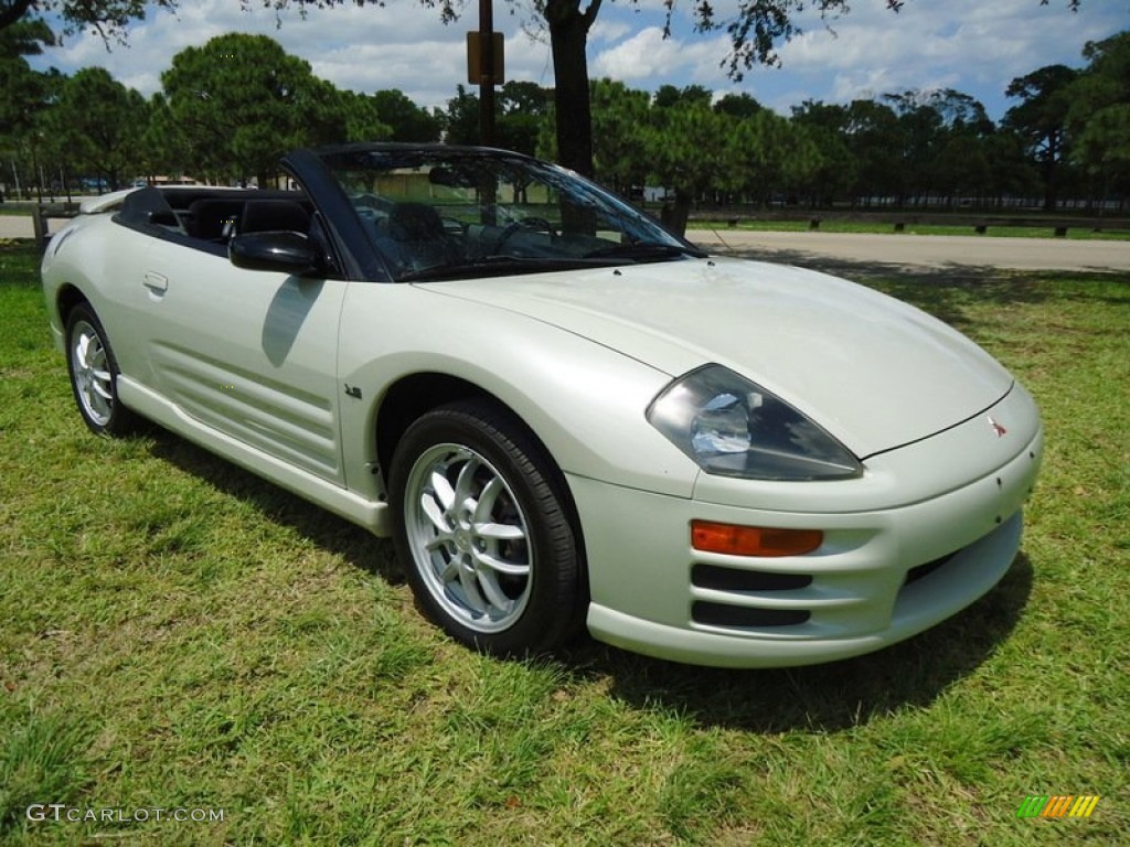 2001 Eclipse Spyder GT - Dover White Pearl / Black photo #11