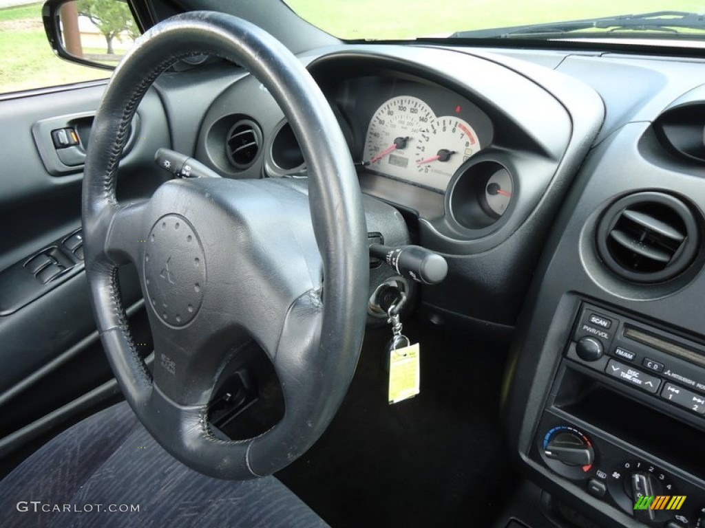 2001 Eclipse Spyder GT - Dover White Pearl / Black photo #34