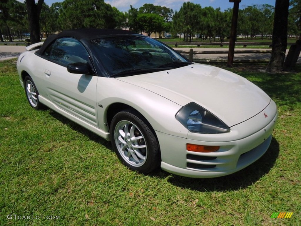 2001 Eclipse Spyder GT - Dover White Pearl / Black photo #73