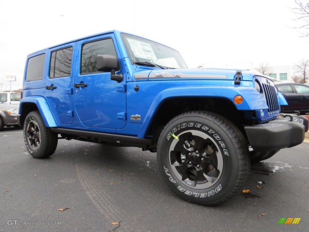 Hydro Blue Pearl 2014 Jeep Wrangler Unlimited Polar Edition 4x4 Exterior Photo #88638307