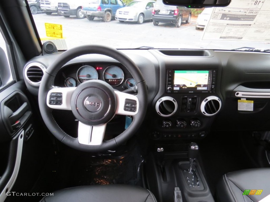 2014 Jeep Wrangler Unlimited Polar Edition 4x4 Polar Edition Black w/Pearl Accent Stitching Dashboard Photo #88638697