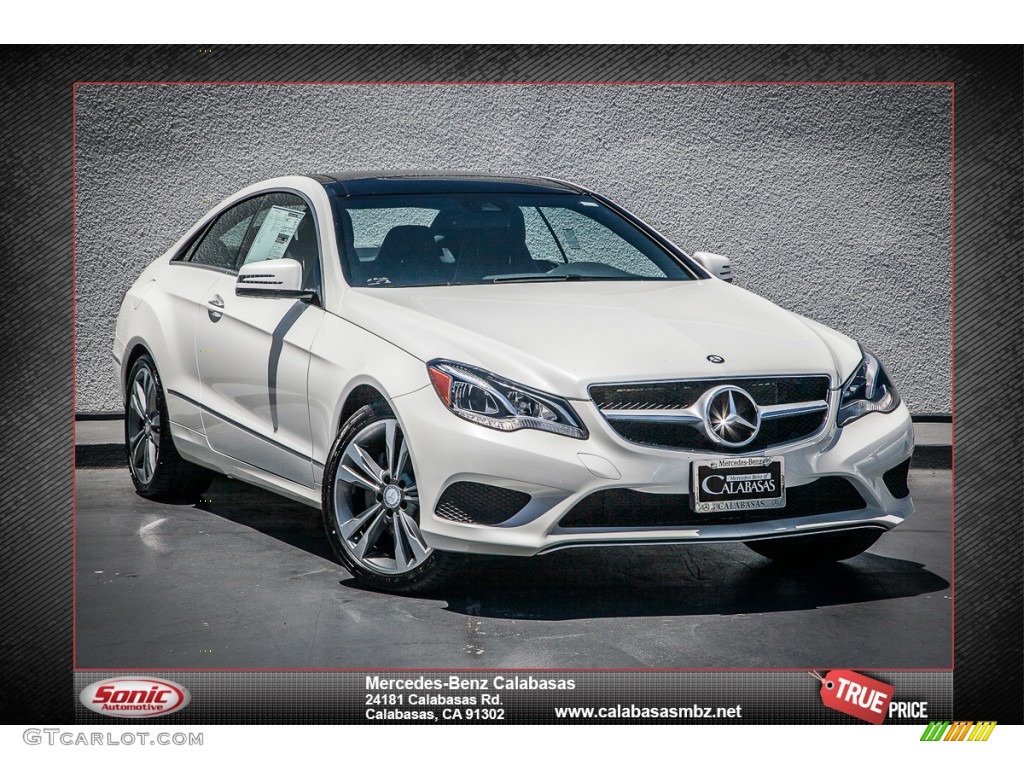 2014 E 350 Coupe - Diamond White Metallic / Silk Beige/Espresso Brown photo #1