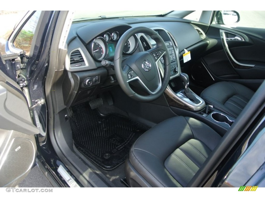 Ebony Interior 2014 Buick Verano Leather Photo #88639549