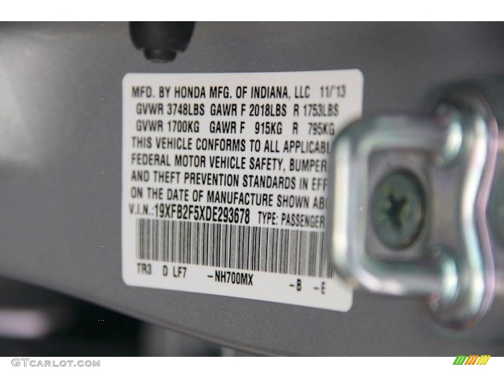 2013 Civic LX Sedan - Alabaster Silver Metallic / Gray photo #17