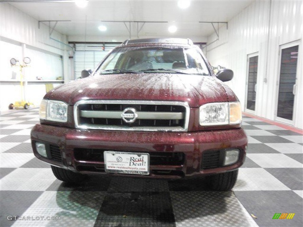 2004 Pathfinder SE - Merlot Red Pearl / Beige photo #2