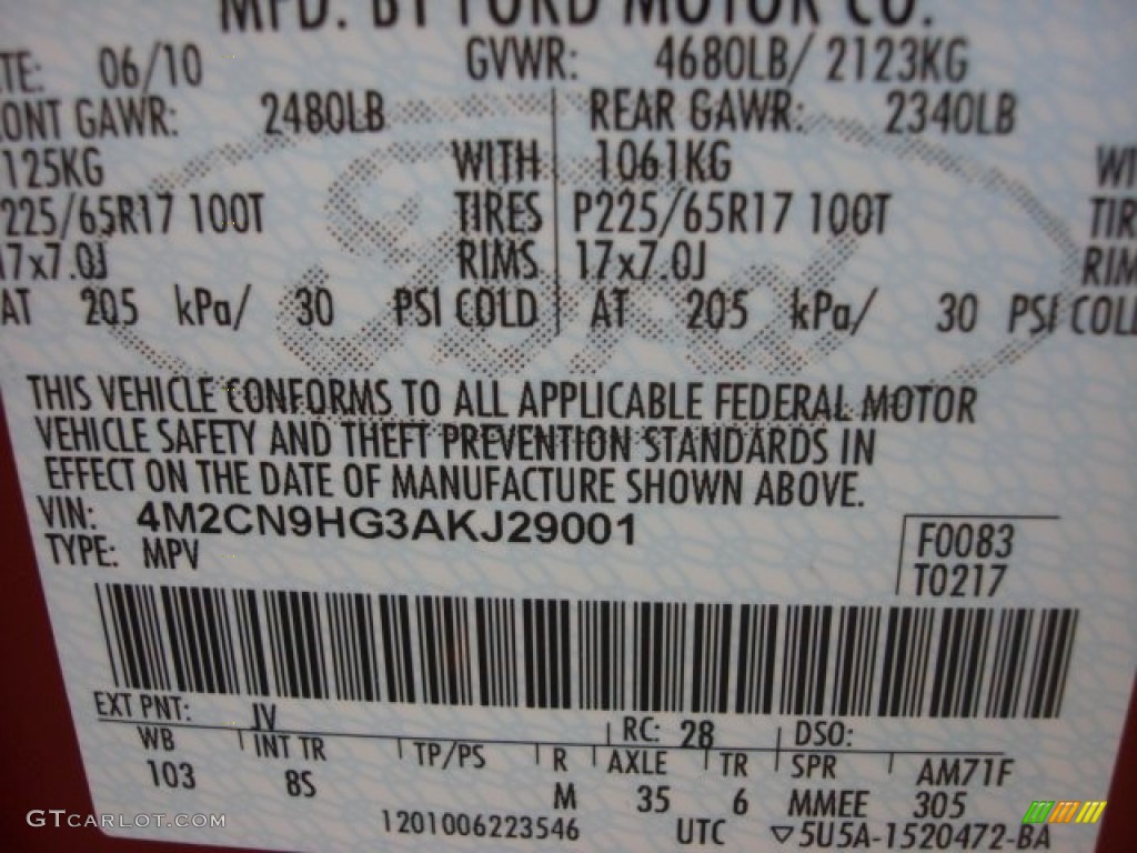 2010 Mariner V6 Premier 4WD - Sangria Red Metallic / Stone photo #31