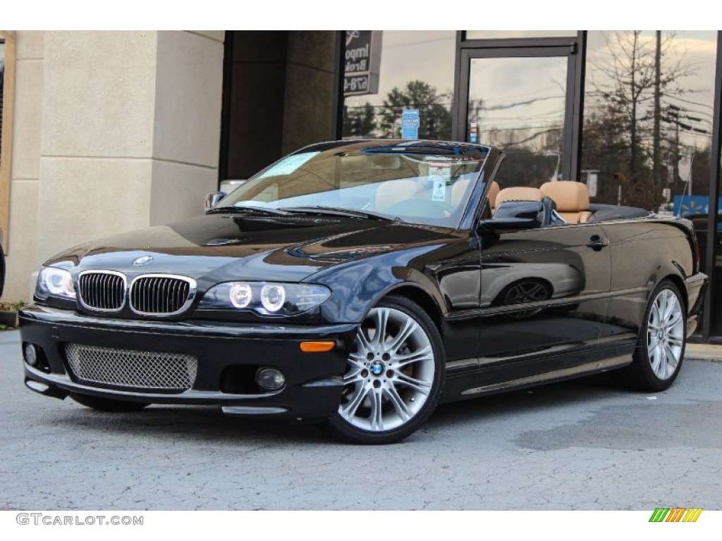 2005 3 Series 330i Convertible - Jet Black / Natural Brown photo #2