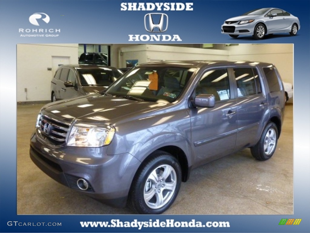 2014 Pilot EX 4WD - Modern Steel Metallic / Gray photo #1