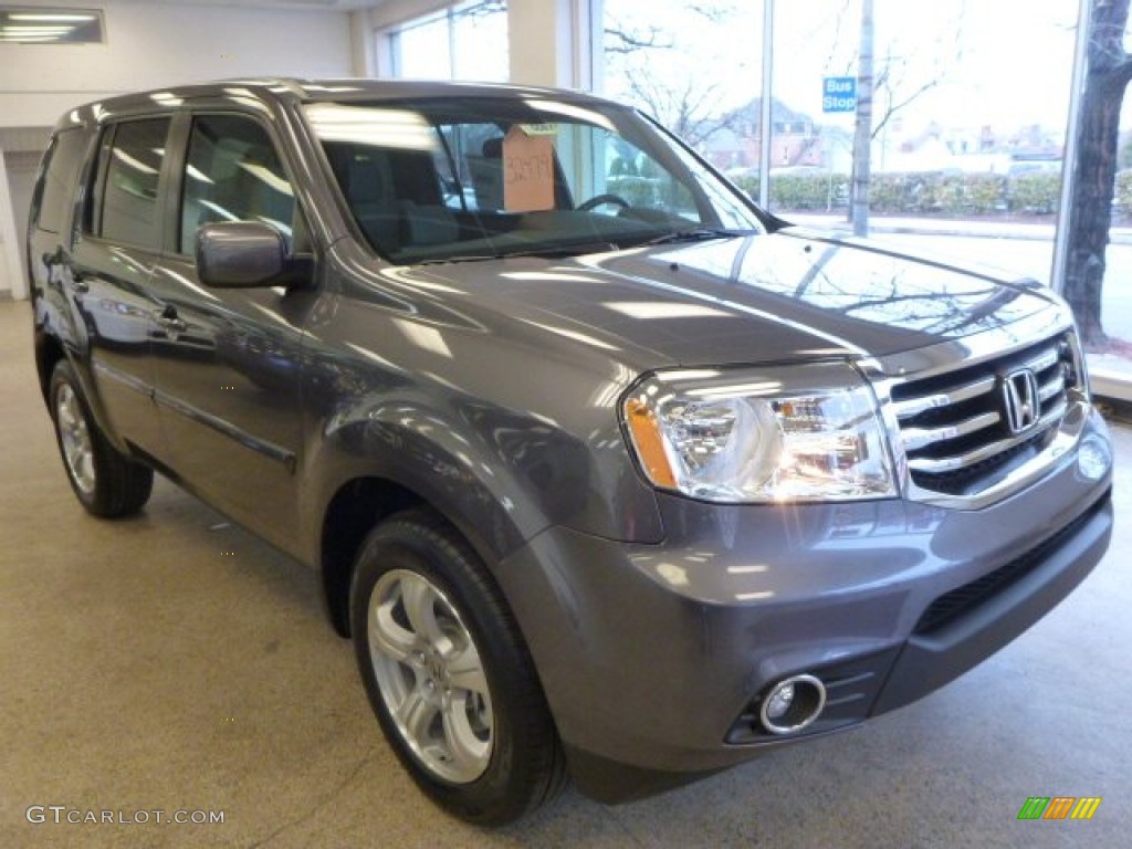 2014 Pilot EX 4WD - Modern Steel Metallic / Gray photo #6