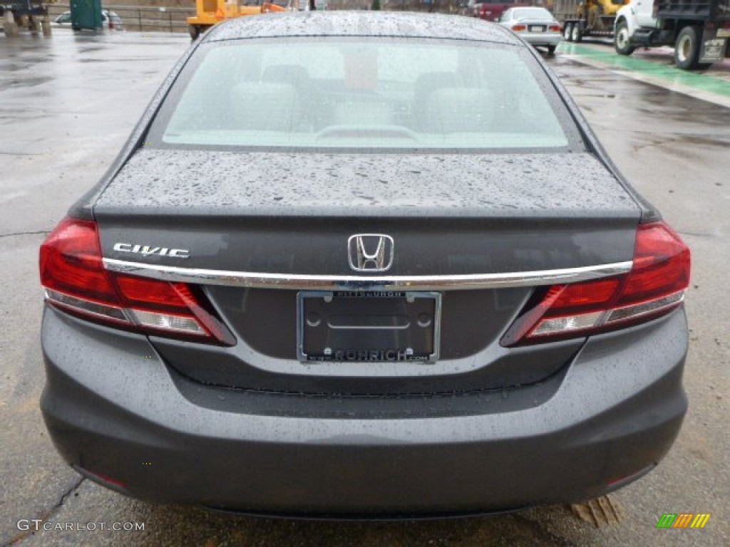 2013 Civic LX Sedan - Polished Metal Metallic / Gray photo #4