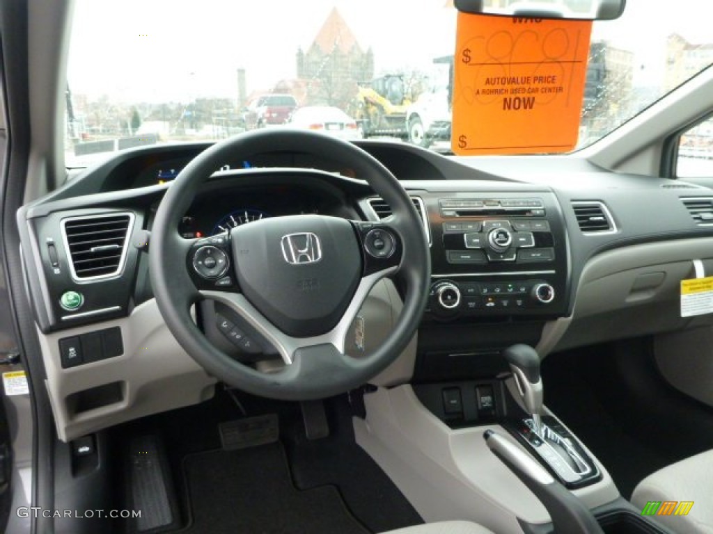 2013 Civic LX Sedan - Polished Metal Metallic / Gray photo #12
