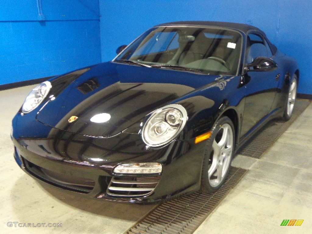 2012 911 Carrera 4 Cabriolet - Black / Black photo #1