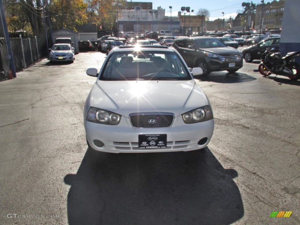 2002 Elantra GLS Sedan - Nordic White / Beige photo #2