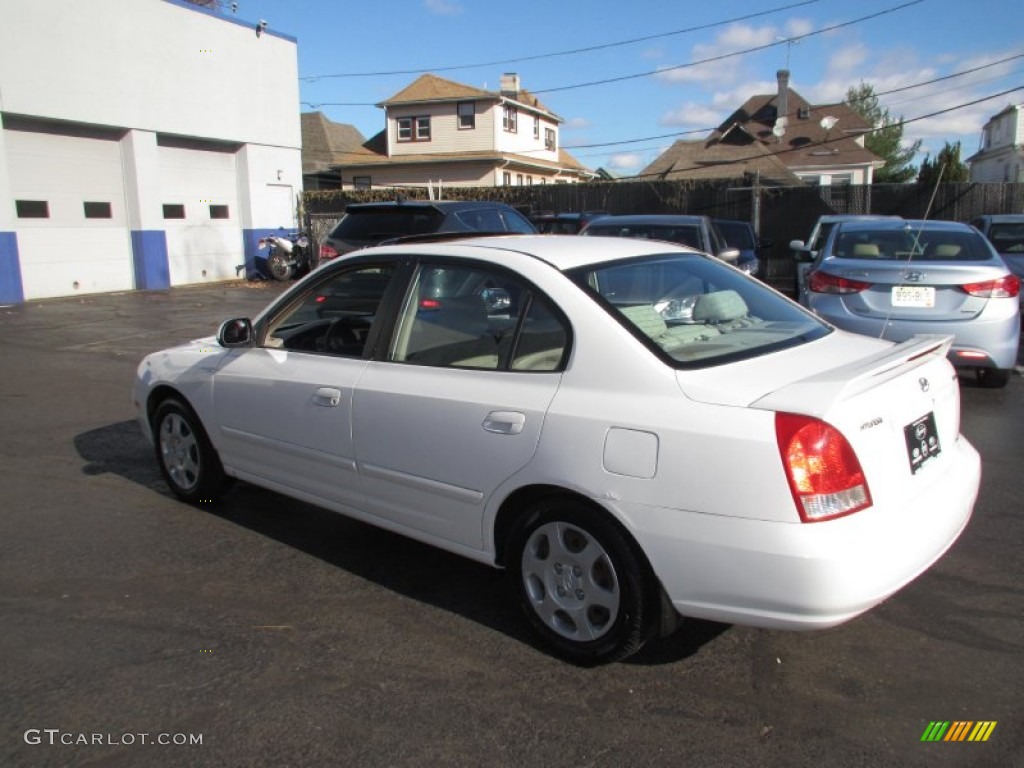 2002 Elantra GLS Sedan - Nordic White / Beige photo #5