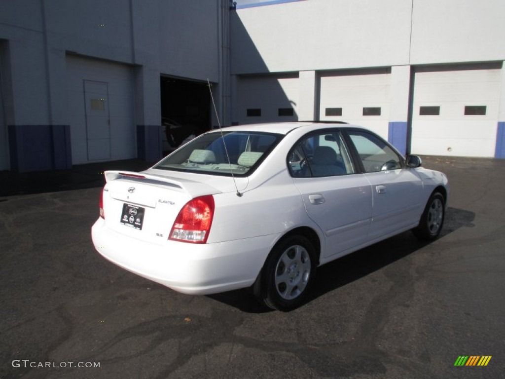 2002 Elantra GLS Sedan - Nordic White / Beige photo #6
