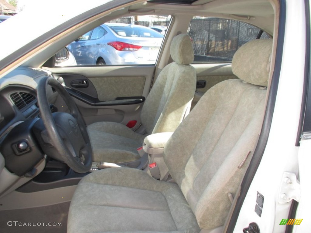 2002 Elantra GLS Sedan - Nordic White / Beige photo #7