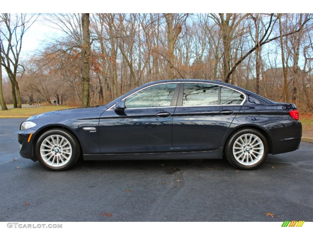 2011 5 Series 535i xDrive Sedan - Deep Sea Blue Metallic / Cinnamon Brown photo #4
