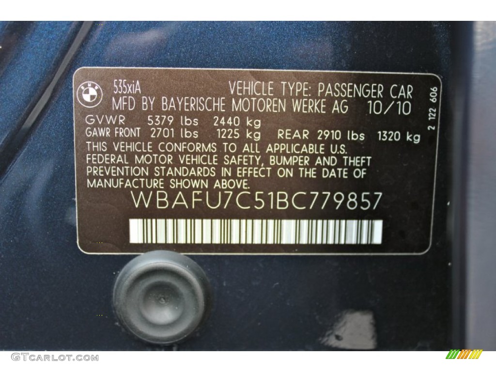 2011 5 Series 535i xDrive Sedan - Deep Sea Blue Metallic / Cinnamon Brown photo #40