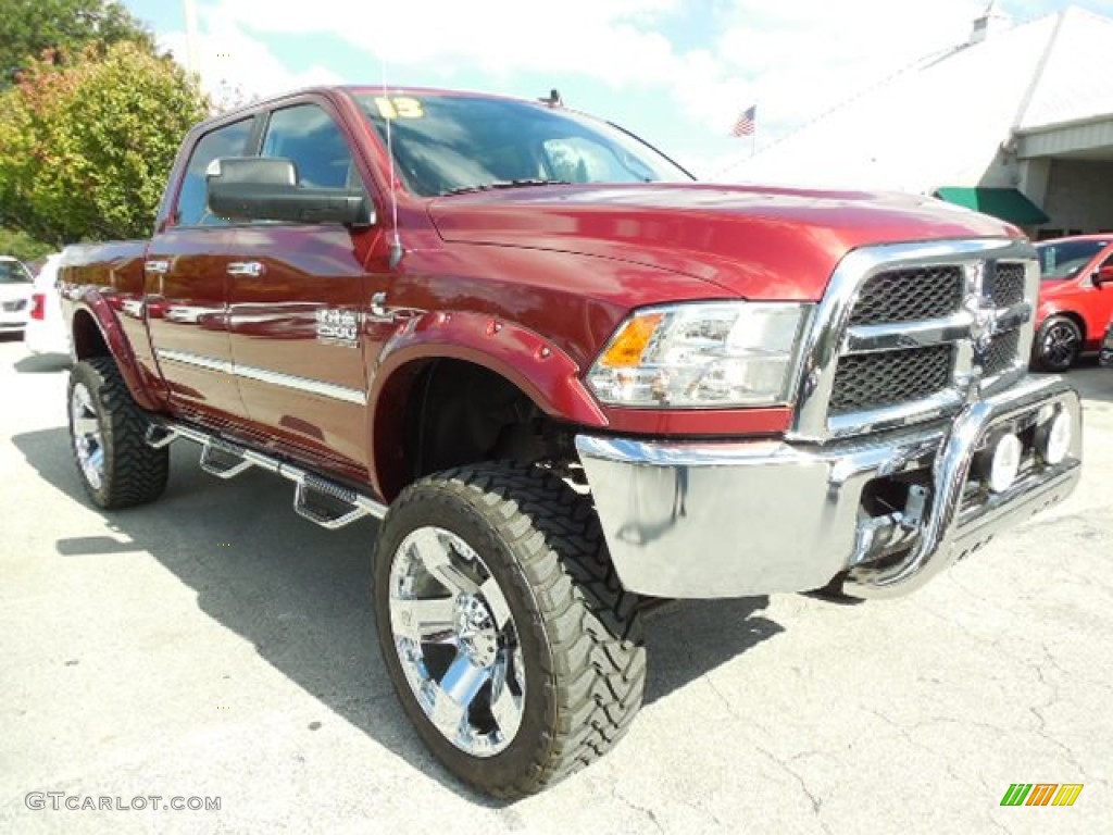2013 2500 SLT Crew Cab 4x4 - Deep Cherry Red Pearl / Canyon Brown/Light Frost Beige photo #10