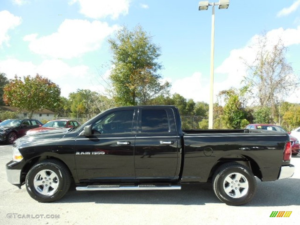 2011 Ram 1500 SLT Quad Cab - Brilliant Black Crystal Pearl / Dark Slate Gray/Medium Graystone photo #2