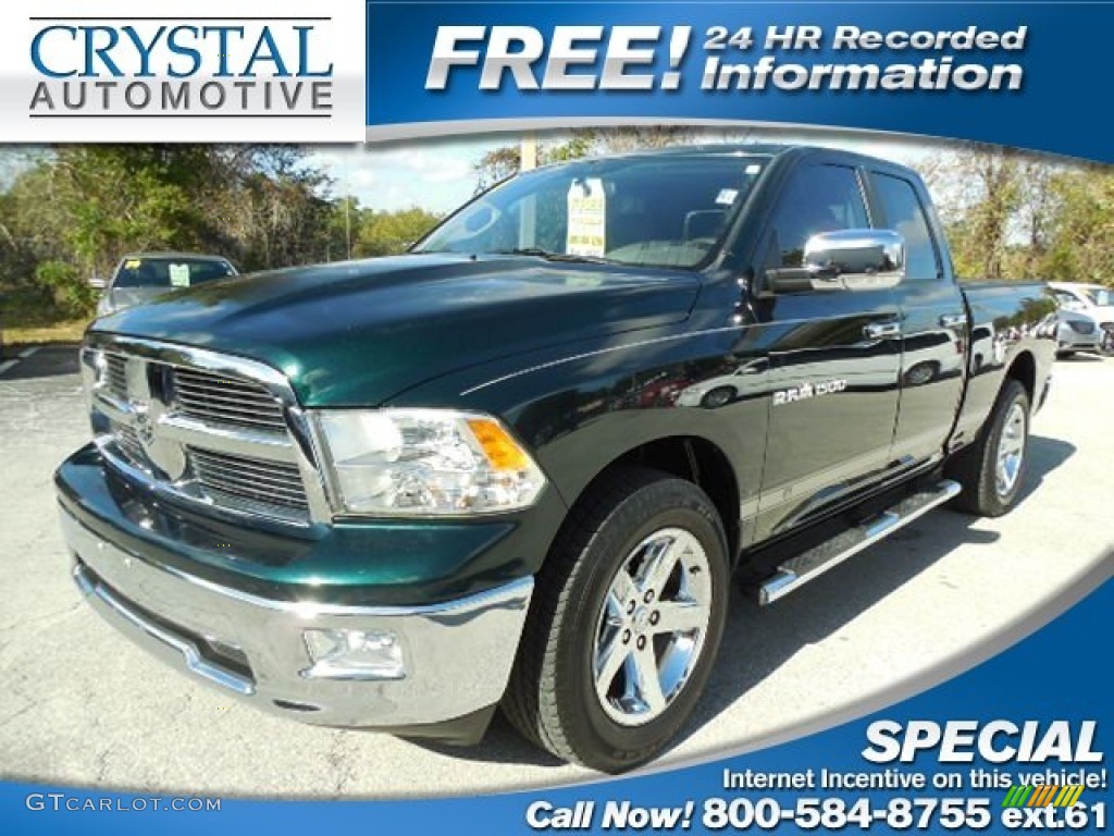 2011 Ram 1500 Big Horn Quad Cab - Hunter Green Pearl / Light Pebble Beige/Bark Brown photo #1