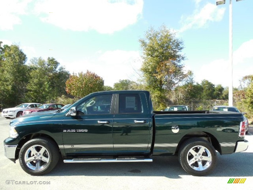 2011 Ram 1500 Big Horn Quad Cab - Hunter Green Pearl / Light Pebble Beige/Bark Brown photo #2
