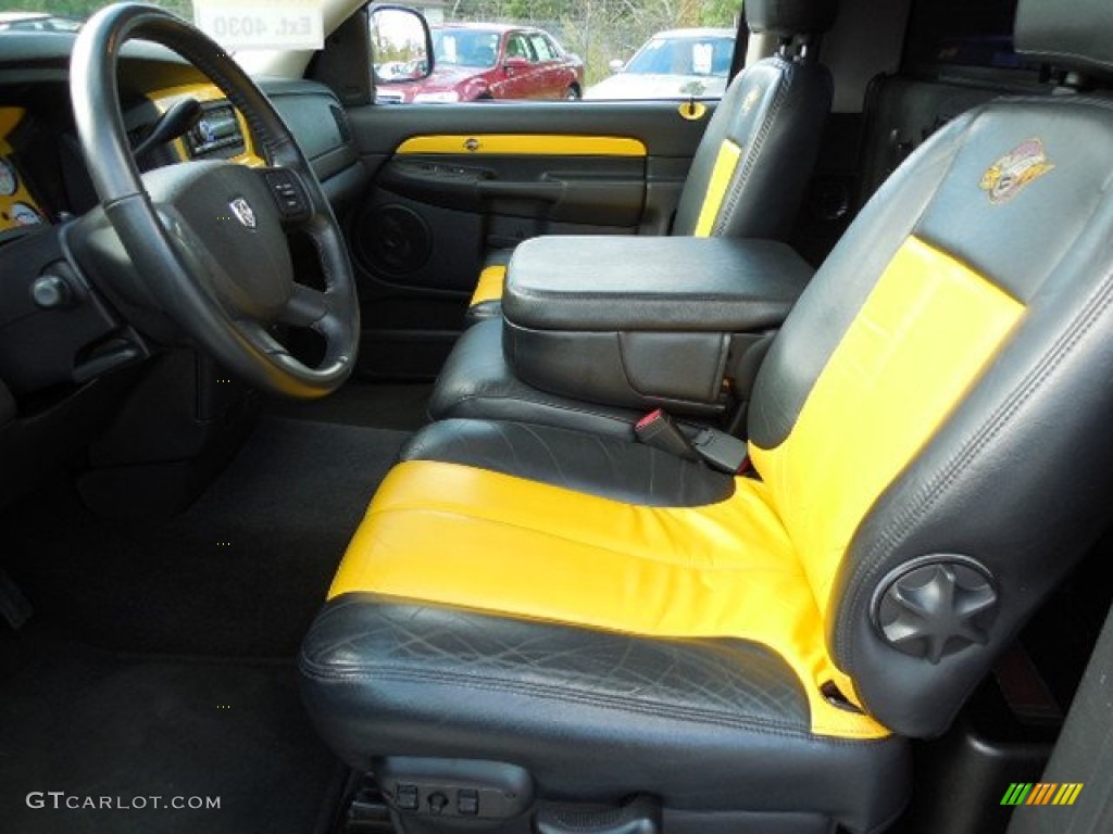 Dark Slate Gray/Yellow Accents Interior 2004 Dodge Ram 1500 SLT Rumble Bee Regular Cab Photo #88664494