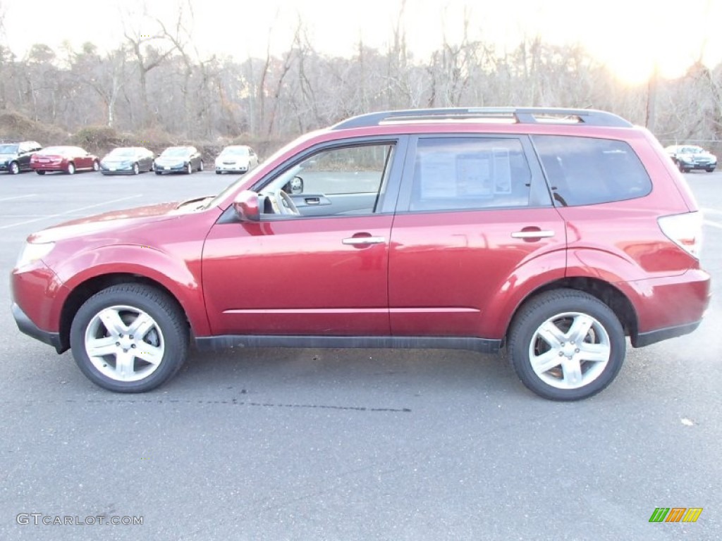 2010 Forester 2.5 X Limited - Camellia Red Pearl / Platinum photo #6