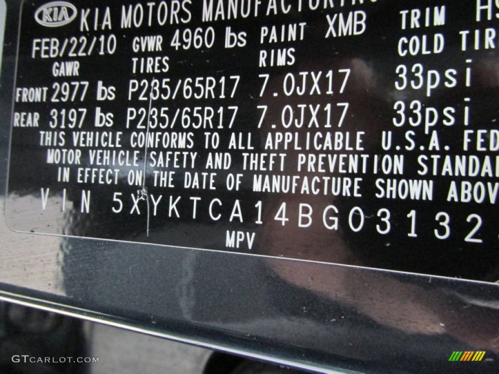 2011 Sorento LX AWD - Pacific Blue / Gray photo #19