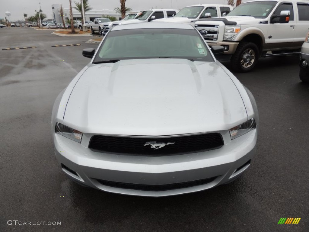 2010 Mustang V6 Coupe - Brilliant Silver Metallic / Stone photo #2