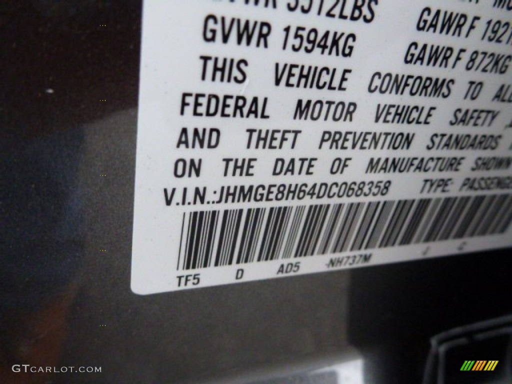 2013 Fit Color Code NH737M for Polished Metal Metallic Photo #88673067