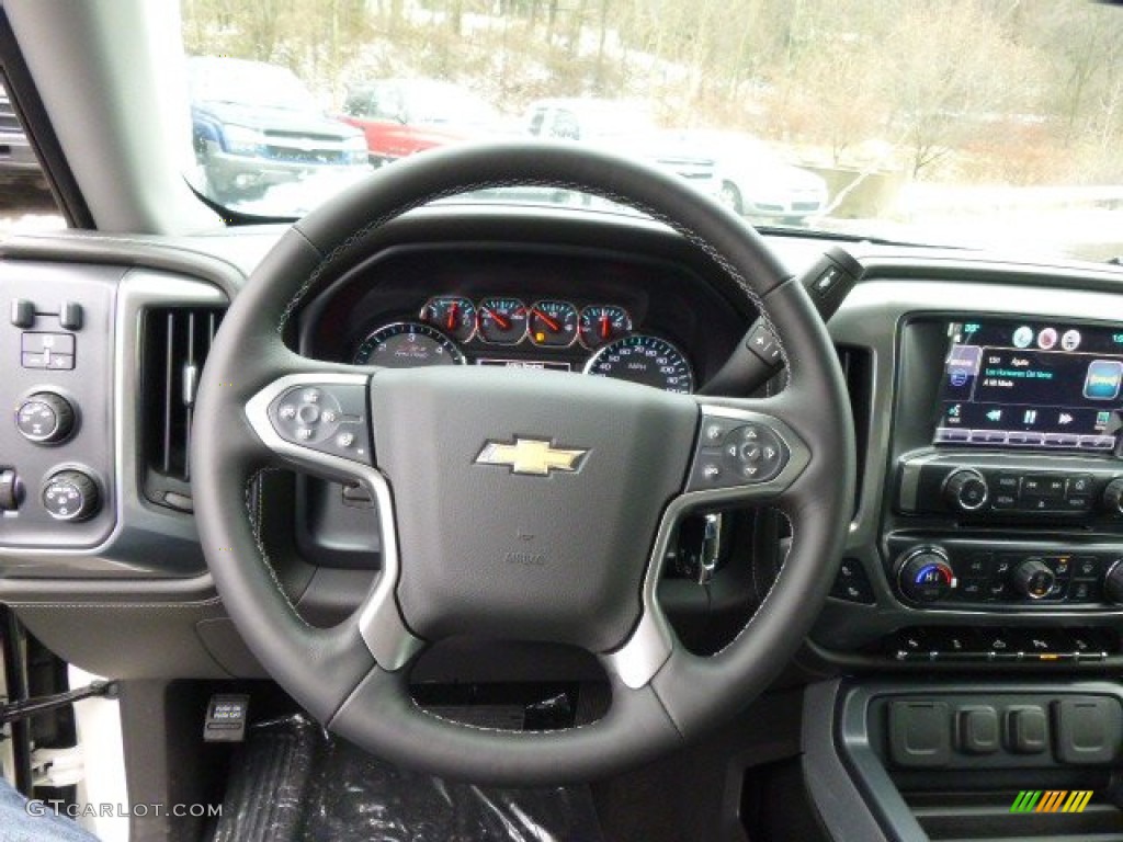 2014 Chevrolet Silverado 1500 LTZ Z71 Crew Cab 4x4 Jet Black Steering Wheel Photo #88675482