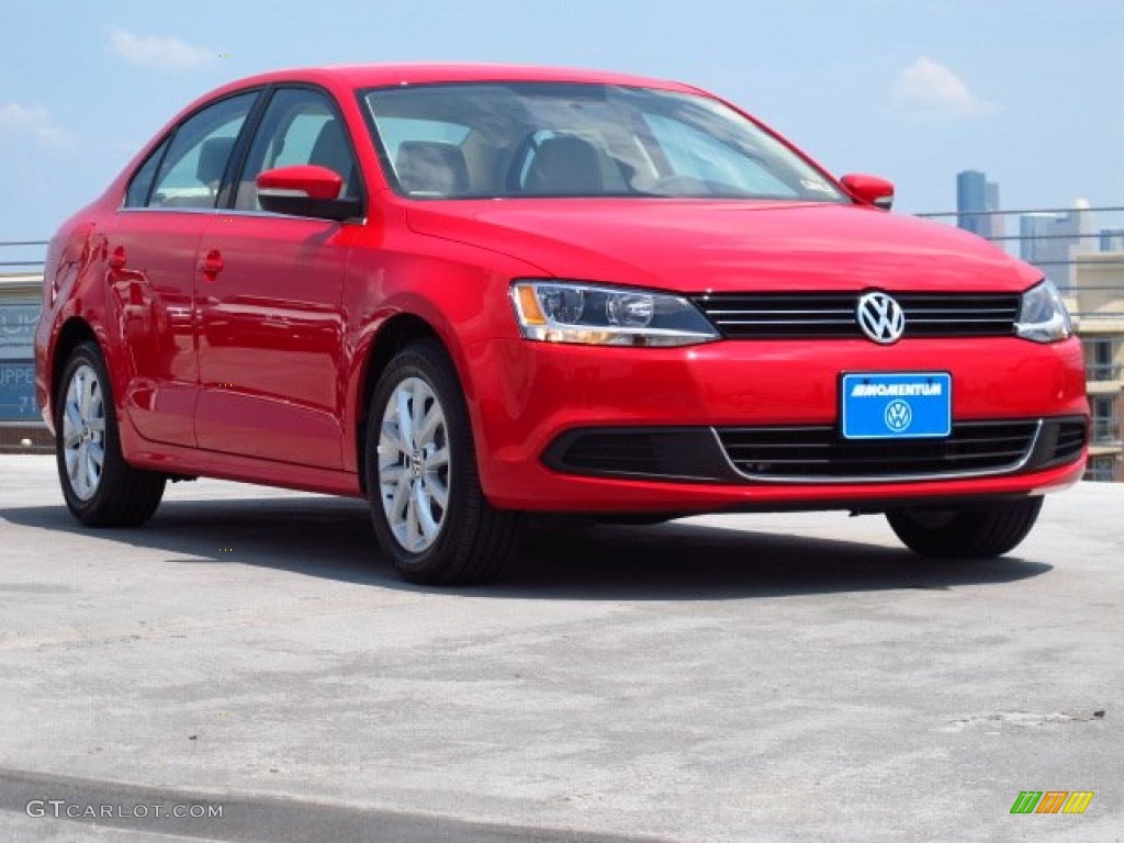 2014 Jetta SE Sedan - Tornado Red / Cornsilk Beige photo #1