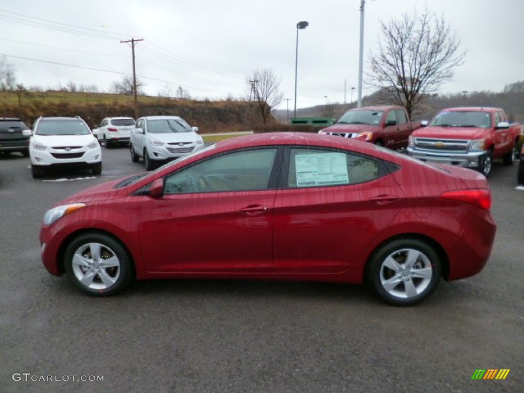 2013 Elantra GLS - Red / Beige photo #4