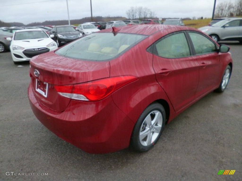 2013 Elantra GLS - Red / Beige photo #7