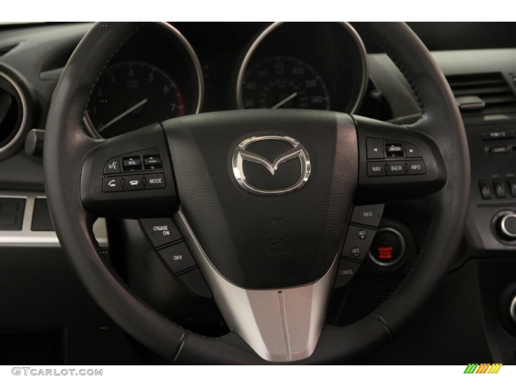 2012 Mazda MAZDA3 s Grand Touring 4 Door Black Steering Wheel Photo #88681182