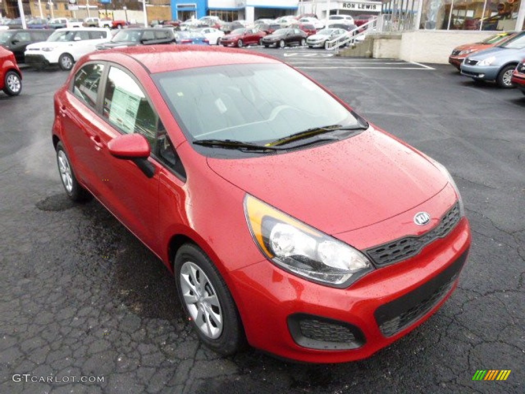 Signal Red 2014 Kia Rio LX Exterior Photo #88682358