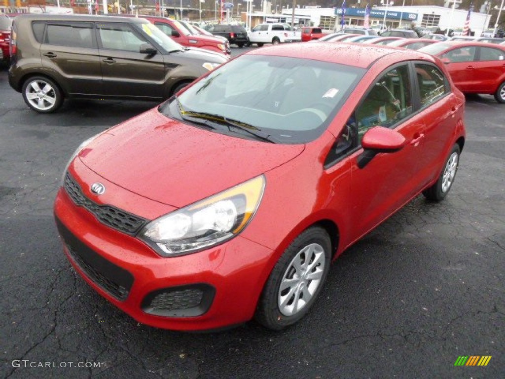 Signal Red 2014 Kia Rio LX Exterior Photo #88682407