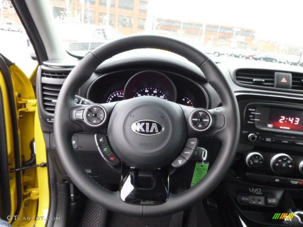 2014 Kia Soul ! Black Pinwheel Knit Cloth Steering Wheel Photo #88684044